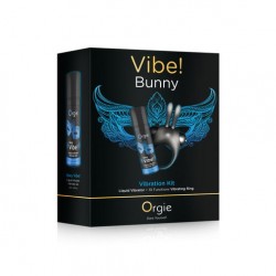 Set pentru stimulare, inel vibrator Bunny si gel intim ORGIE Sexy Vibe! 15 ml