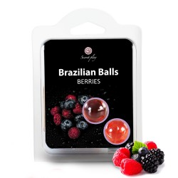 Set 2 bile braziliene Secret Play pentru masaj cu fructe de padure