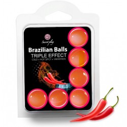 Set 6 bile braziliene pentru masaj cu efect triplu