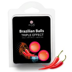 Set 2 bile braziliene Secret Play pentru masaj cu efect triplu 