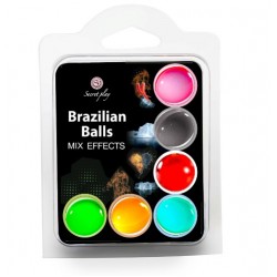 Set 6 bile braziliene Secret Play pentru masaj mix arome
