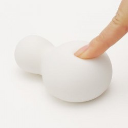 Vibrator stimulator clitoridian, Iroha by Tenga, Yuki, cu varf inserabil alb, 6.5x9.2x12 cm