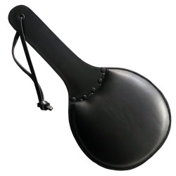 Paleta captusita din piele neagra, Leather padded paddle black with /black accessories    