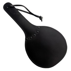 Paleta captusita din piele neagra, Leather padded paddle black with /black accessories    