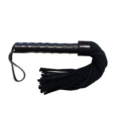 Flogger din piele intoarsa cu maner, Suede flogger short black       