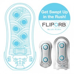 Masturbator pentru barbati, Tenga, Flip Hole Orb Blue Rush White, 3.5x14 cm 